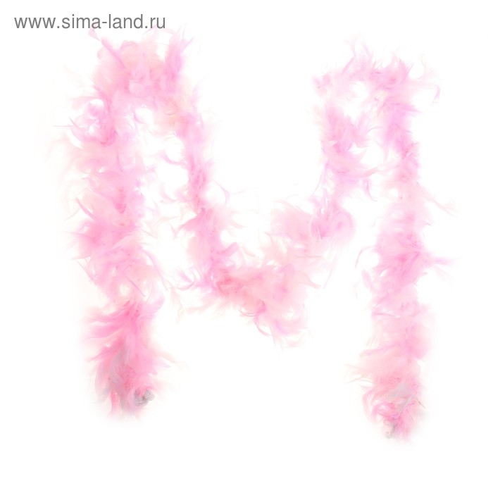 Карнавальный шарф-перо, 200 см, цвет бело-розовый - Фото 1