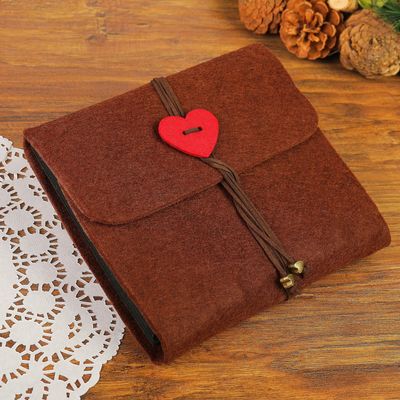 Фотоальбом на кольцах 30 листов «Сердечко», войлок, 19×17.5 см