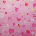 Бумага упаковочная глянцевая "Розовые сердечки", 50 х 70 см - Фото 3