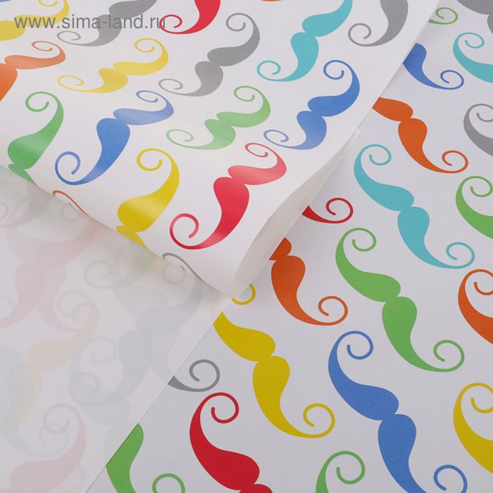 Бумага упаковочная глянцевая "Усы", 50 х 70 см - Фото 1