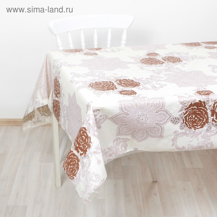 Клеёнка на стол ажурная Lace «Цветы», ширина 137 см, рулон 20 метров - Фото 1