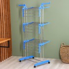 Сушилка для белья напольная 3-х уровневая Доляна, 75(126)×64×170 см, рабочая длина 16 м, на колёсах, нержавеющая сталь - Фото 5