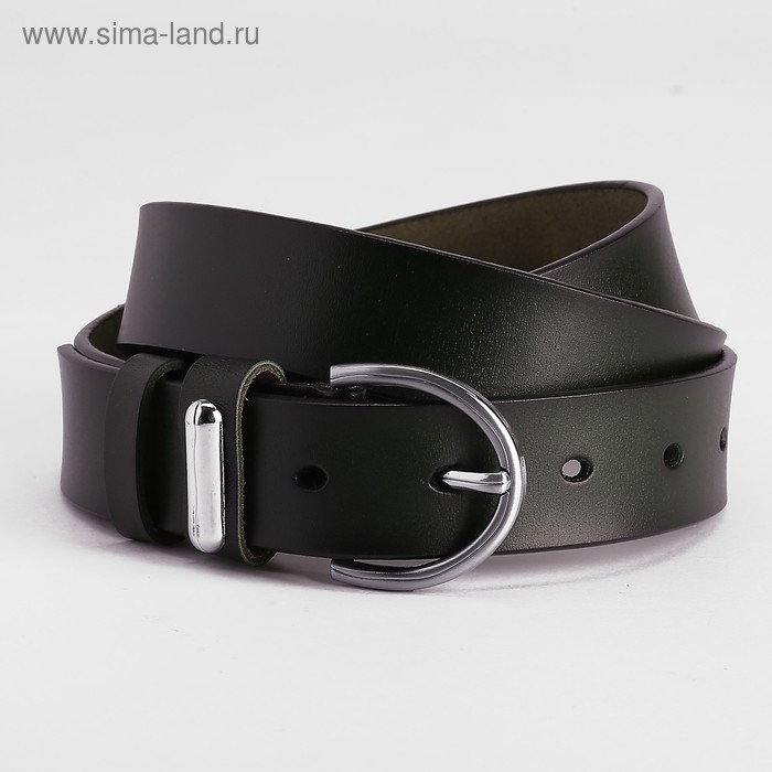 Ремень жен 05-08-02-01, 3,0*105*0,2cм, винт, гладкий, пряжка хомут металл, зеленый - Фото 1