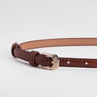 Ремень женский, пряжка золото, ширина - 1 см, цвет коричневый - Фото 2