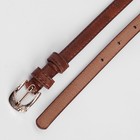 Ремень женский, пряжка золото, ширина - 1 см, цвет коричневый - Фото 3