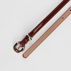 Ремень женский, гладкий, пряжка хомут золото, ширина - 0,8 см, цвет коричневый - Фото 3