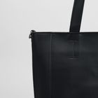 Сумка женская, отдел с перегородкой, наружный карман, длинный ремень, цвет чёрный - Фото 4