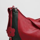 Сумка женская на молнии, 2 отдела, наружный карман, цвет красный/синий/зелёный - Фото 4