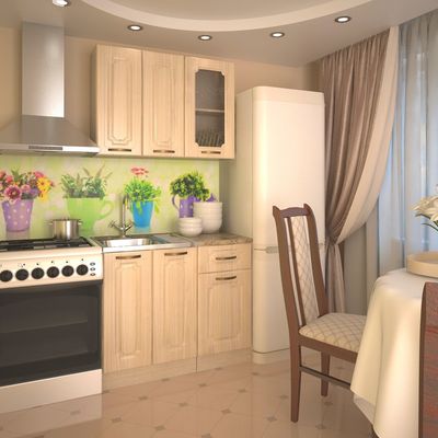 Кухонный гарнитур «Премьера 2», 1000×1570 мм, цвет грецкий орех/берёза