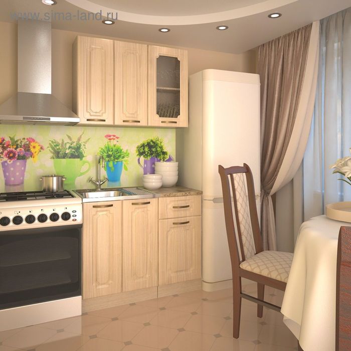 Кухонный гарнитур «Премьера 2», 1000×1570 мм, цвет грецкий орех/берёза - Фото 1