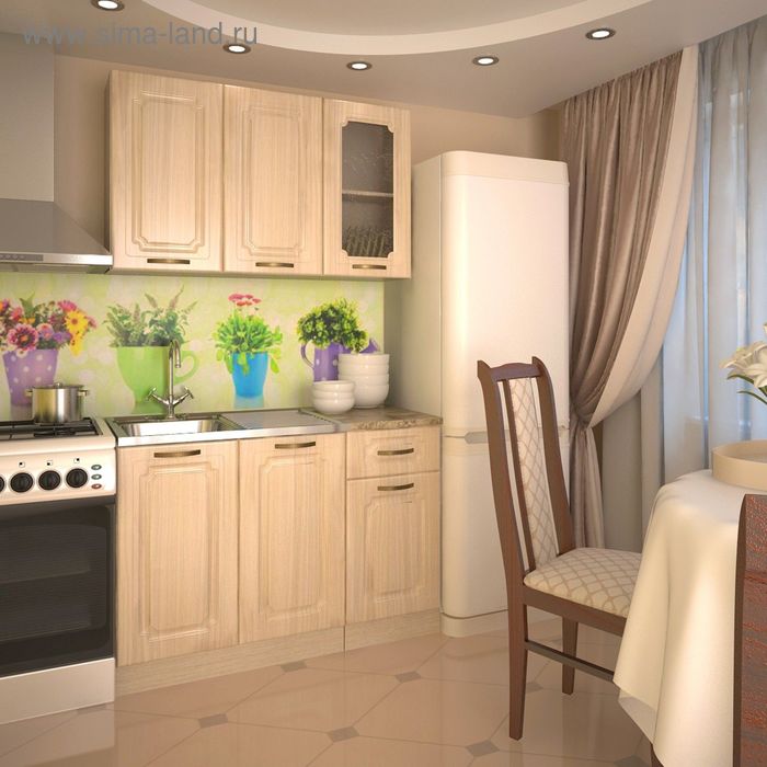 Кухонный гарнитур «Премьера 3», 1200×1570 мм, цвет грецкий орех/берёза - Фото 1