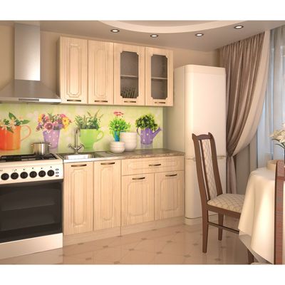 Кухонный гарнитур «Премьера 4», 1400×1570 мм, цвет грецкий орех/берёза