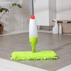 Швабра для мытья пола с распылителем Доляна, двусторонняя насадка из микрофибры 40×14 см, металлическая ручка 125 см, МИКС - Фото 3