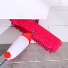 Швабра для мытья пола с распылителем Доляна, двусторонняя насадка из микрофибры 40×14 см, металлическая ручка 125 см, МИКС - Фото 2