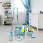 Швабра для мытья пола с распылителем Доляна, двусторонняя насадка из микрофибры 40×14 см, металлическая ручка 125 см, МИКС - Фото 9