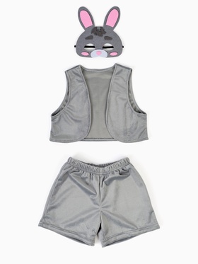 Карнавальный костюм «Зайчик», жилет, шорты, маска фетр, рост 92-116 см