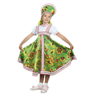 Русский народный костюм "Хохлома", платье, кокошник, цвет зелёный, р-р 32, рост 122-128 см - Фото 1