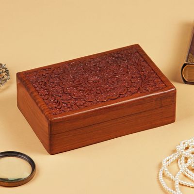 Шкатулка резная «Между ветками», 7×15×23 см, дерево