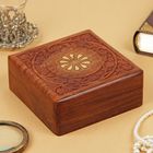 Шкатулка резная «Капли», 15×15×6.5 см, дерево - Фото 1