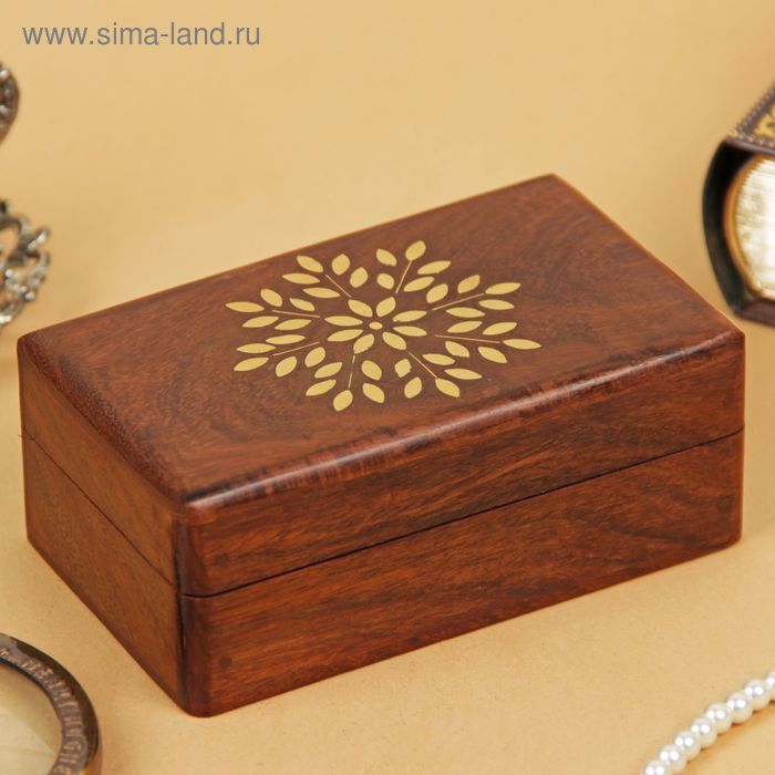 Шкатулка «Снежинка», 12.7×7.5×5 см, дерево - Фото 1