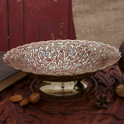 Блюдо «Живая изгородь», 6.5×20×20 см, латунь, цветная эмаль, МИКС