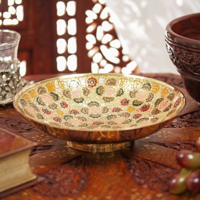 Блюдо «Весенняя капель», 19.5×19.5×5 см, латунь, цветная эмаль