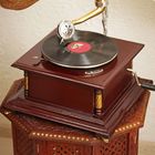 Граммофон труба латунь "Жёлтая ромашка" (пластинка в комплекте) 70х38х38 см - Фото 2