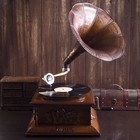 Граммофон труба латунь "Жёлтый цветок"  (пластинка в комплекте) 70х38х38 см, МИКС - Фото 1
