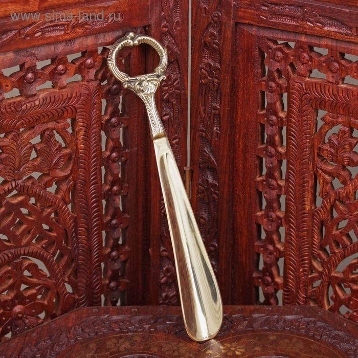 Ложка для обуви «Кольцо», 25×5×1 см, латунь - Фото 1