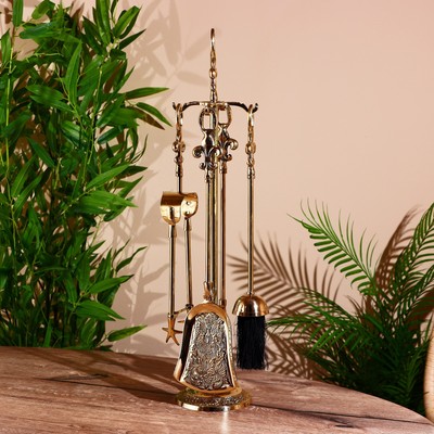 Каминный набор «Королевский», 5 предметов, 57.5×13×13 см, латунь