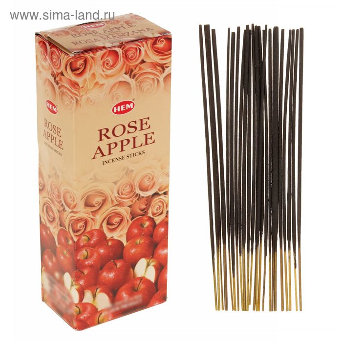 Благовония "HEM" 20 палочек угольные rosa apple - Фото 1