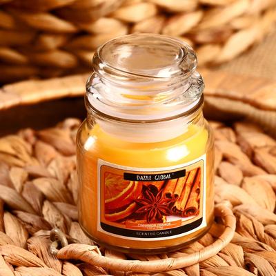 Свеча в банке «Корица, апельсин», 100 г, (вес брутто 247 г) 6×9×9 см