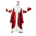 Карнавальный костюм "Дед Мороз", парча, р-р 52-54, рост 183 см, цвет красный - Фото 4