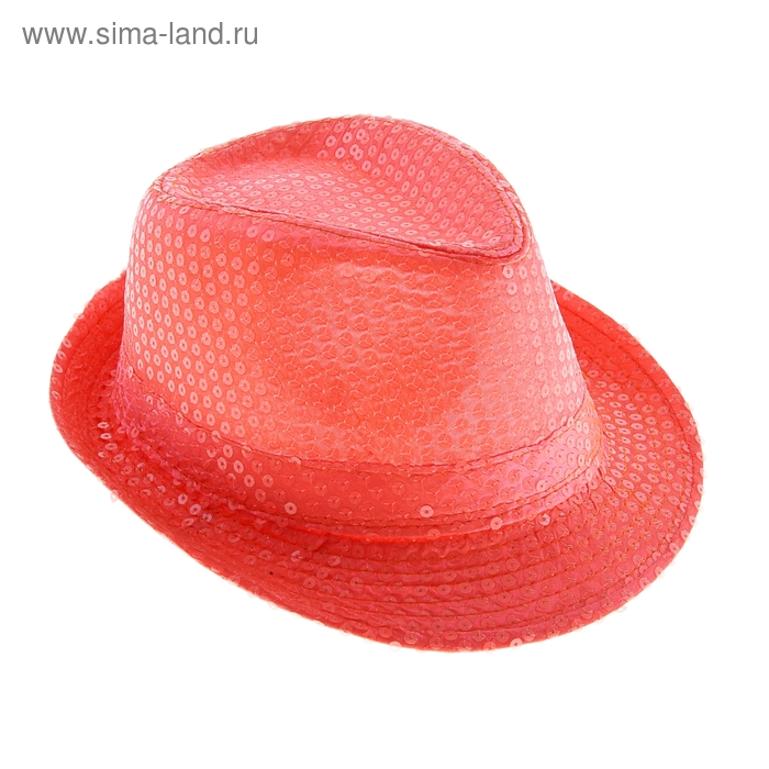 Карнавальная шляпа "Дискотека" с пайетками, р-р 56-58, цвет персиковый - Фото 1