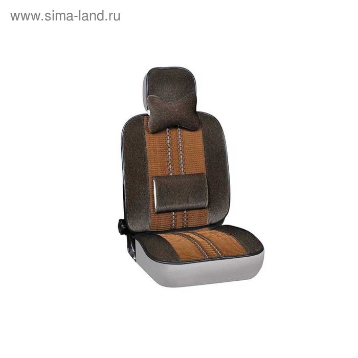 Чехлы сиденья меховые искусственные 2 предм. Skyway Arctic коричневый с поддержкой спины