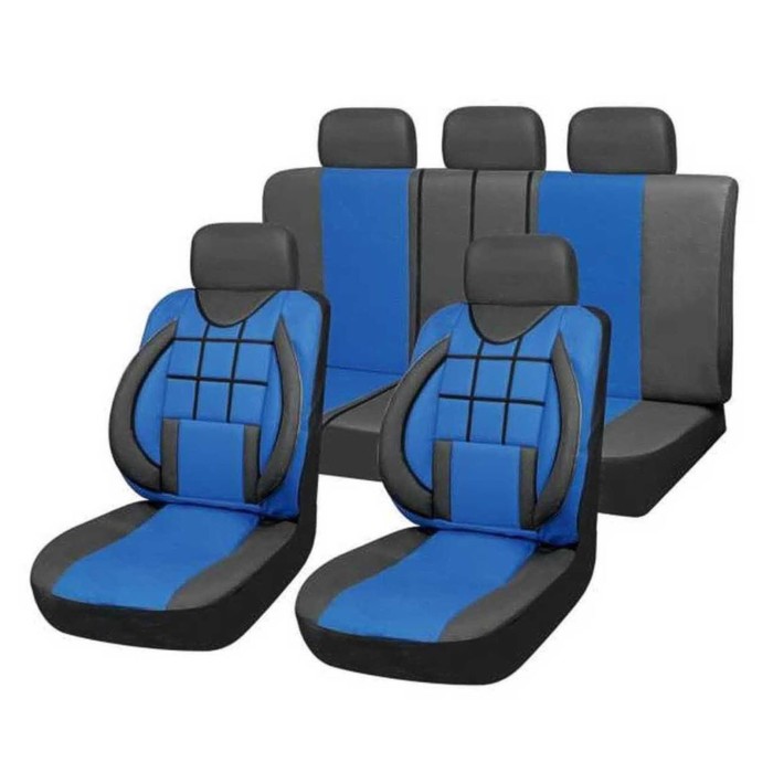 Чехлы сиденья полиэстер 11 предм. Skyway PROTECT 2 черный, синий - Фото 1