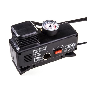 

Компрессор автомобильный, пластиковый 11л/мин от сети 220V+в прикуриватель SKYWAY, (3 вида насадок) 17 атм