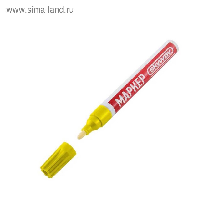 Маркер-карандаш Skyway, от сколов и царапин,наконечник из фетра, желтый, S03501004