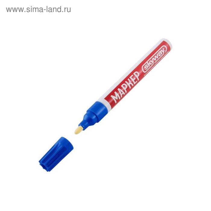 Маркер-карандаш Skyway, от сколов и царапин,наконечник из фетра, синий - Фото 1