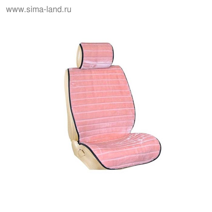 Накидка сиденья меховая искусственная мутон 2 предм. Skyway Arctic, розовый, полоска, S03001032 - Фото 1