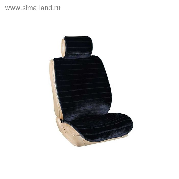 Накидка сиденья Skyway Arctic, искусственный мех, мутон, набор 2 предмета, черный, S03001034 - Фото 1