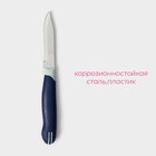 Нож для овощей кухонный Доляна «Страйп», лезвие 7,5 см, цвет синий - Фото 2