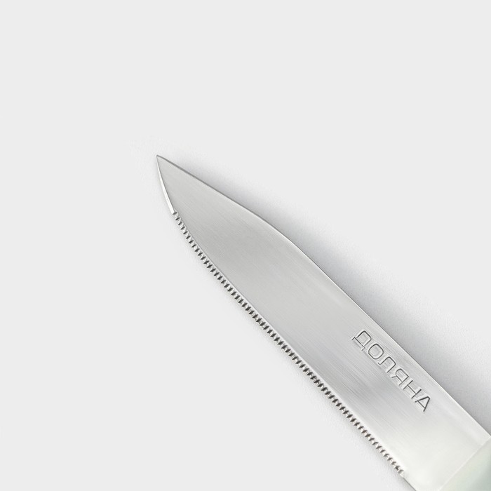 Нож для овощей кухонный Доляна «Страйп», зубчатое лезвие 7,5 см, цвет синий - фото 1908330288