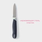 Нож для овощей кухонный Доляна «Страйп», зубчатое лезвие 7,5 см, цвет синий - фото 4577689