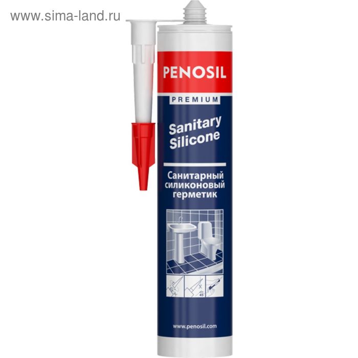 Герметик силиконовый санитарный белый Penosil S 280 мл - Фото 1