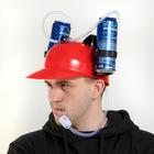 Карнавальная каска с отверстиями под банки, красная - Фото 2