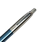 Ручка шариковая Parker Jotter Core Waterloo Blue CT M, корпус из нержавеющей стали, голубой глянцевый/ хром, синие чернила - фото 8879093