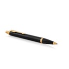 Ручка шариковая Parker IM Core Black GT M, корпус из латуни чёрный матовый/ золотой, синие чернила (1931666) - Фото 3