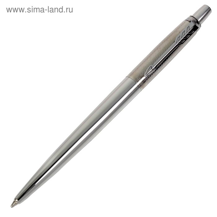 Ручка шариковая Parker Jotter Premium Stainless Steel Diagonal CT M, корпус серебристый глянцевый, синие чернила (1953197) - Фото 1