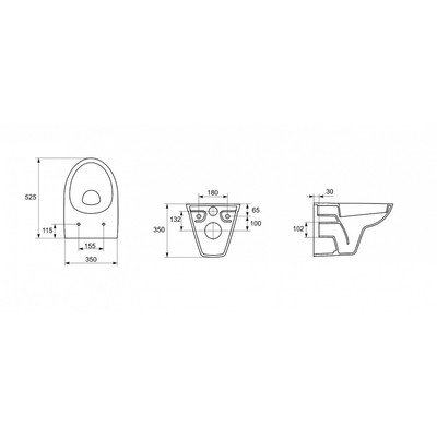 Унитаз подвесной Cersanit PARVA NEW CLEAN ON, сидение дюропласт, lifting, белый